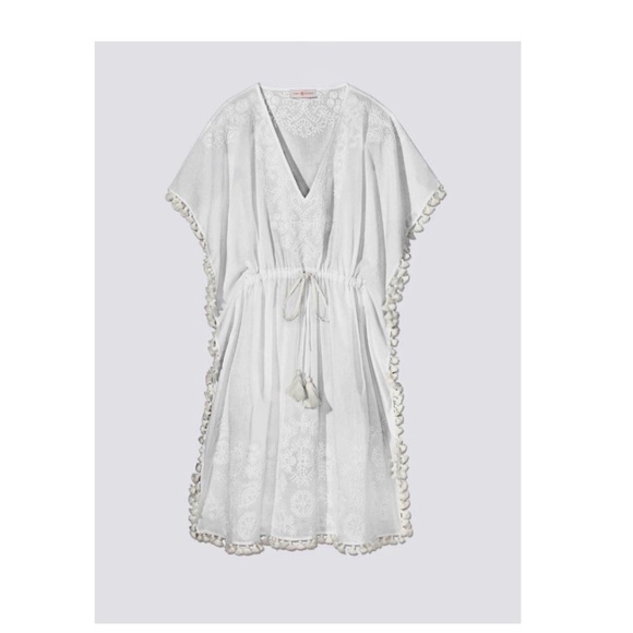 Tory Burch Georgina Beach Caftan in White. - Picture 1 of 9